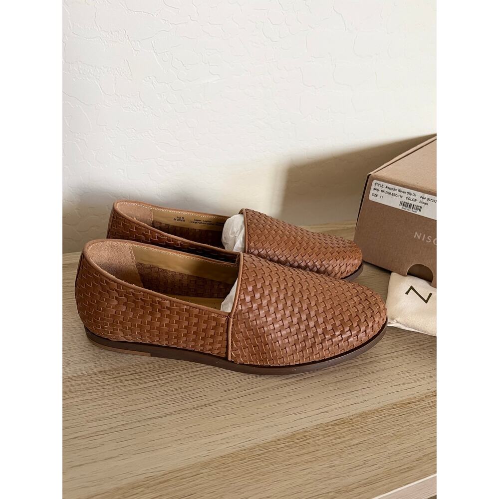 Nisolo Alejandro Woven Slip On Size 11 Brown Leather Loafer - New in Box
